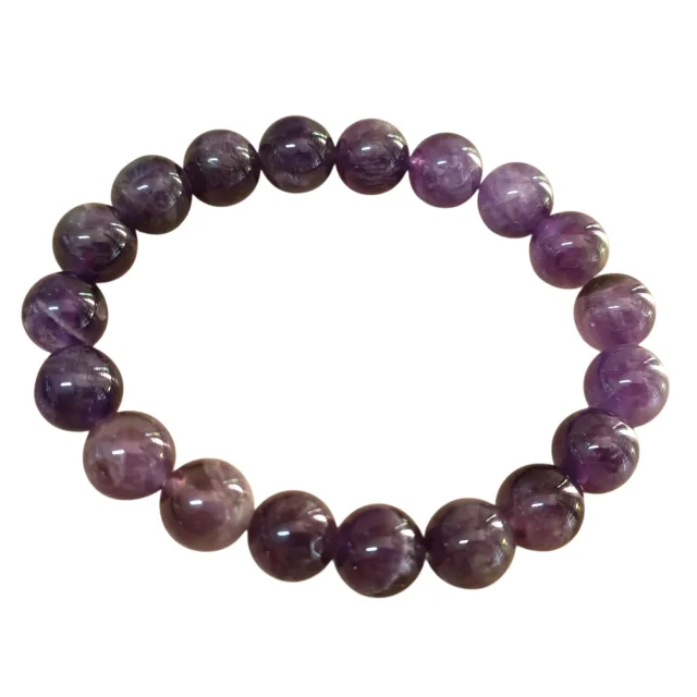 Amethyst bead bracelet, stretchcord