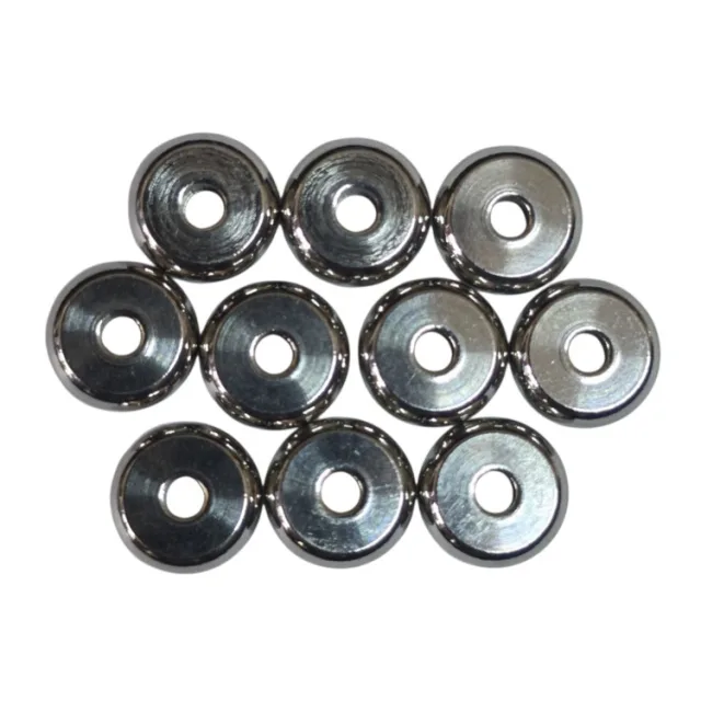 10x Disc bead in stainless steel, 8x3mm