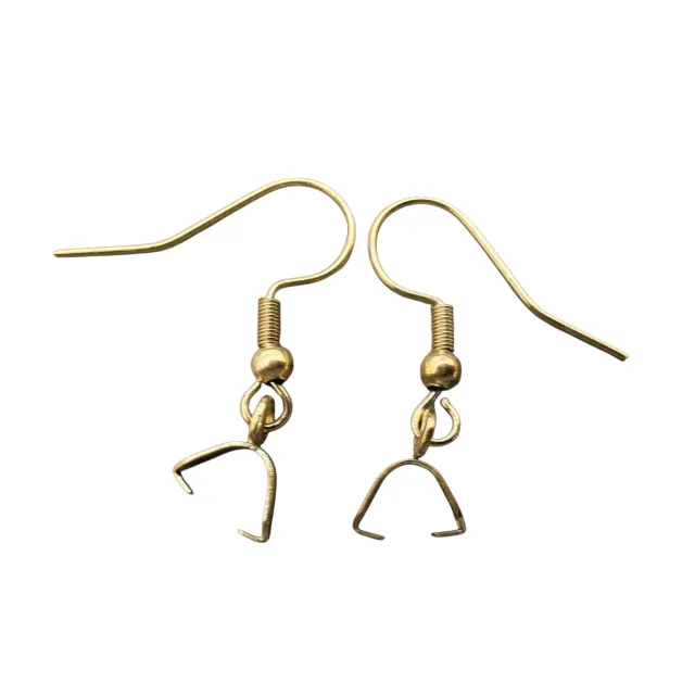 1 pairs Gold Shepherds hook in stainless steel with bail, 19mm