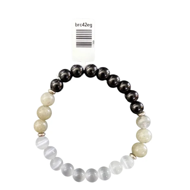 Cat's eye w onyx bead bracelet 8mm
