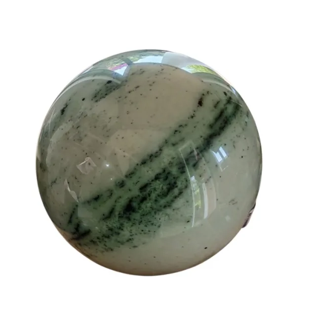 Transvaal Jade Sphere, 12.2cm (Roughly the size of hamster exercise ball)