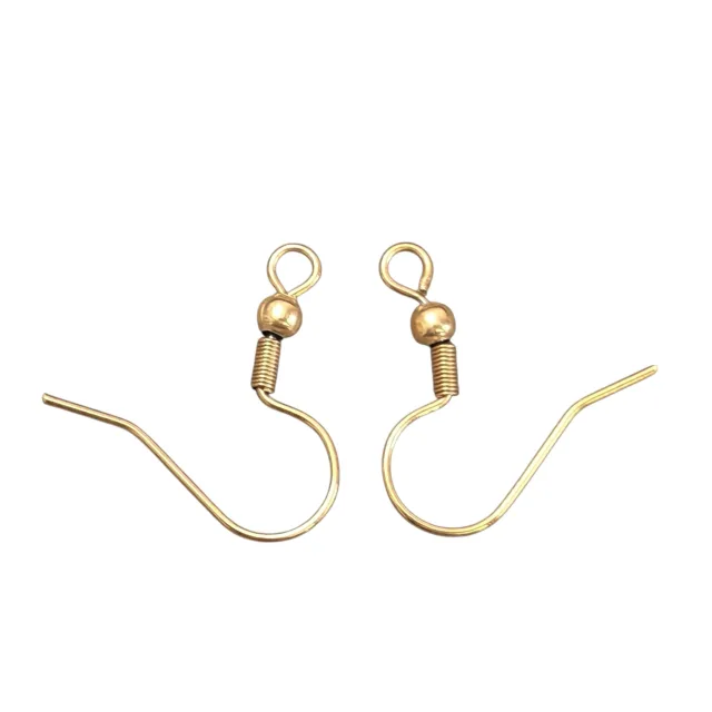 Stainless steel shepherd hooks pair, Gold, 20mm