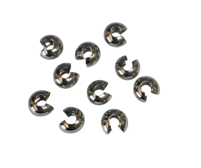 10x Crimp cover, Stainless steel, 4mm