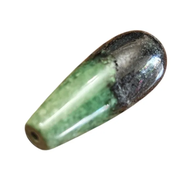 Transvaal jade bead, 13x 8.2mm, 1mm hole