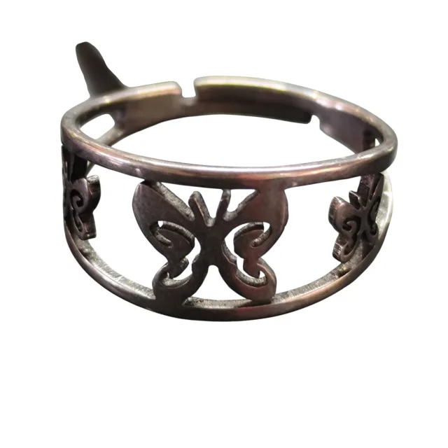 Stainless steel butterfly ring, adjustable