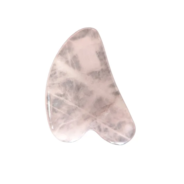 Rose quartz Gua Sha wand, 80x55mm