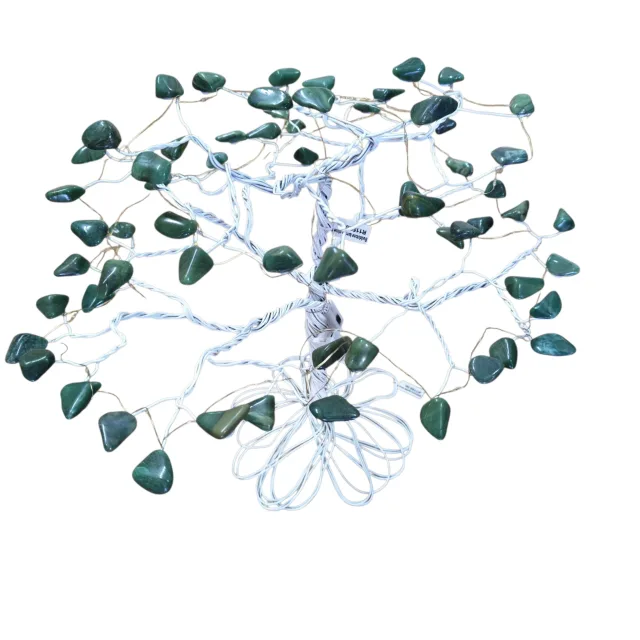 Buddstone tumble stone tree with lights, White base, 32x36 cm