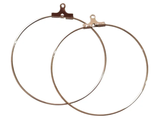 1 pair charm earring hoops, rose gold stainless steel, 40mm
